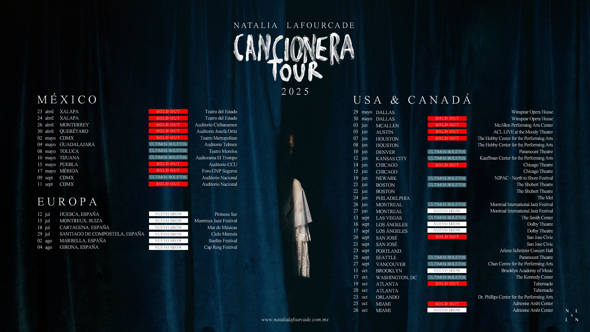 Natalia Lafourcade Cancionera Tour Poster 2025